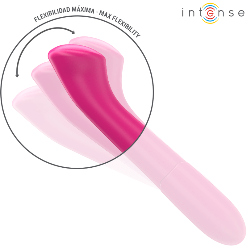INTENSE FUN INTENSE - PATY VIBROMASSEUR 19 CM FLEXIBLE 10 VIBRATIONS MODÈLE 2 ROSE