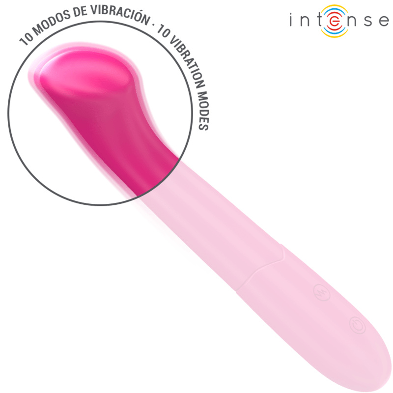 INTENSE FUN INTENSE - PATY VIBROMASSEUR 19 CM FLEXIBLE 10 VIBRATIONS MODÈLE 2 ROSE