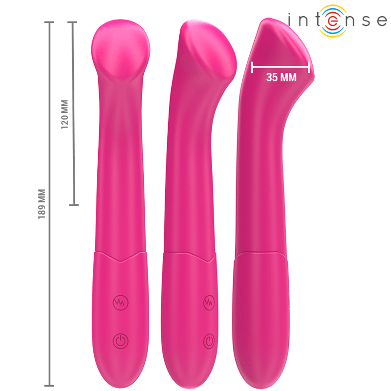 INTENSE FUN INTENSE - PATY VIBROMASSEUR 19 CM FLEXIBLE 10 VIBRATIONS MODÈLE 2 ROSE