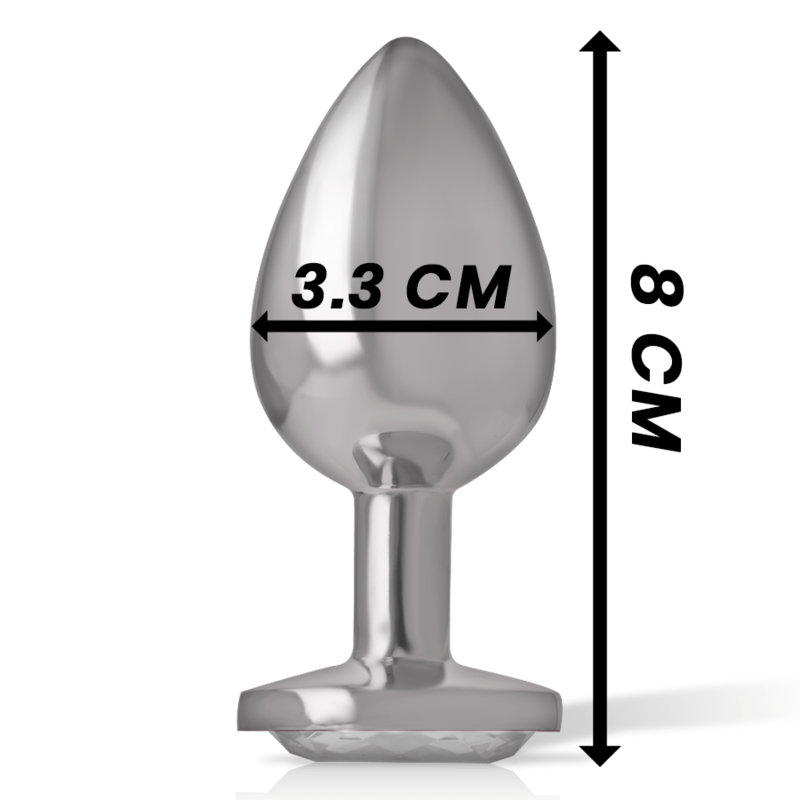 INTENSE ANAL TOYS INTENSE - PLUG ANAL EN MÉTAL ALUMINIUM AVEC CRISTAL DARGENT TAILLE M