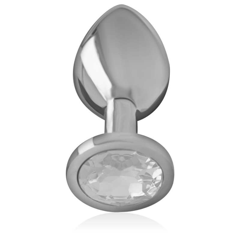 INTENSE ANAL TOYS INTENSE - PLUG ANAL EN MÉTAL ALUMINIUM AVEC CRISTAL DARGENT TAILLE M