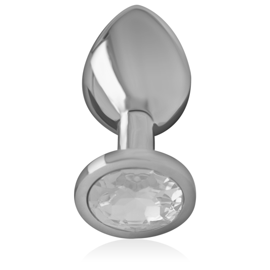 INTENSE ANAL TOYS INTENSE - PLUG ANAL EN MÉTAL ALUMINIUM AVEC CRISTAL DARGENT TAILLE M