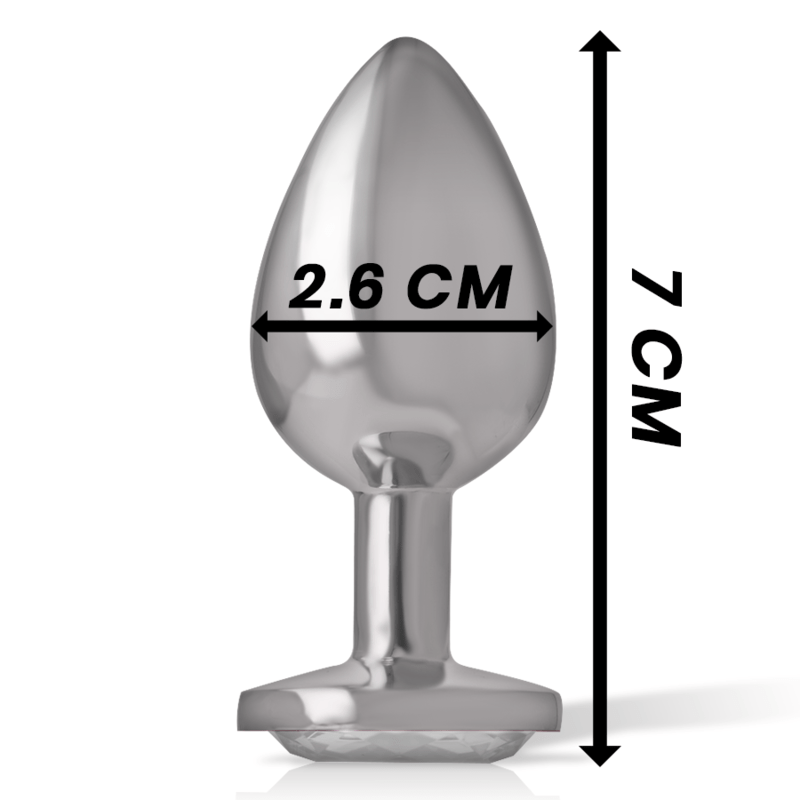 INTENSE ANAL TOYS INTENSE - PLUG ANAL EN MÉTAL ALUMINIUM AVEC CRISTAL DARGENT TAILLE S