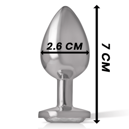 INTENSE ANAL TOYS INTENSE - PLUG ANAL EN MÉTAL ALUMINIUM AVEC CRISTAL DARGENT TAILLE S