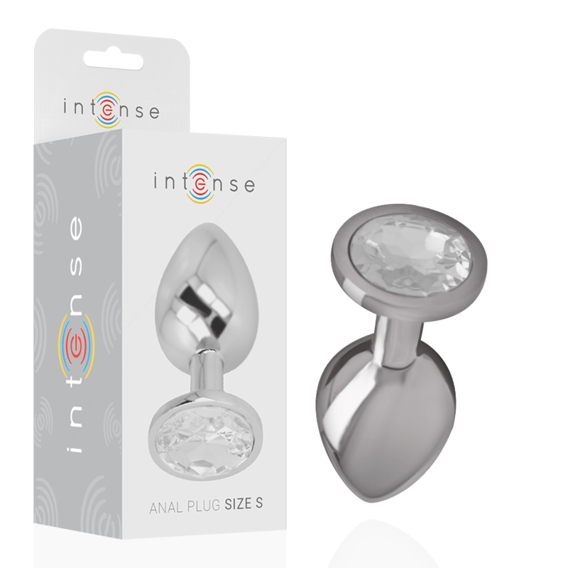 INTENSE ANAL TOYS INTENSE - PLUG ANAL EN MÉTAL ALUMINIUM AVEC CRISTAL DARGENT TAILLE S