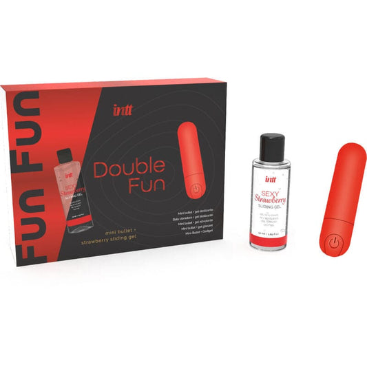 INTT RELEASES INTT RELEASES - KIT DOUBLE FUN AVEC BULLET VIBRANT ET GEL DE MASSAGE À LA FRAISE