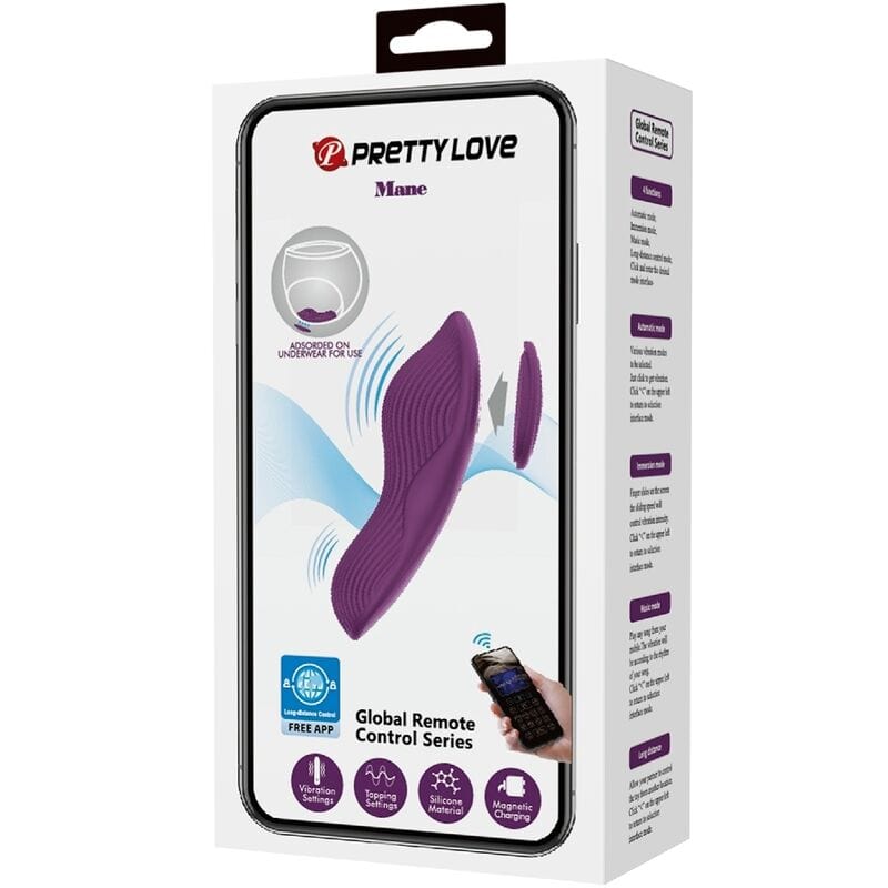 PRETTY LOVE PRETTY LOVE - MANE LAY ON MASSEUR DE CLITORIS 10 VIBRATIONS TÉLÉCOMMANDE VIOLET