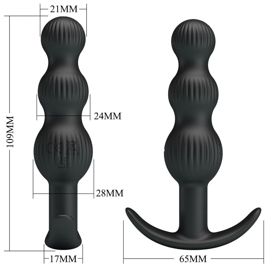 PRETTY LOVE PRETTY LOVE - PLUG ANAL VIBRANT SIDNEY 10 VIBRATIONS NOIR
