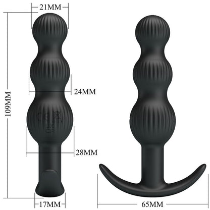 PRETTY LOVE PRETTY LOVE - PLUG ANAL VIBRANT SIDNEY 10 VIBRATIONS NOIR