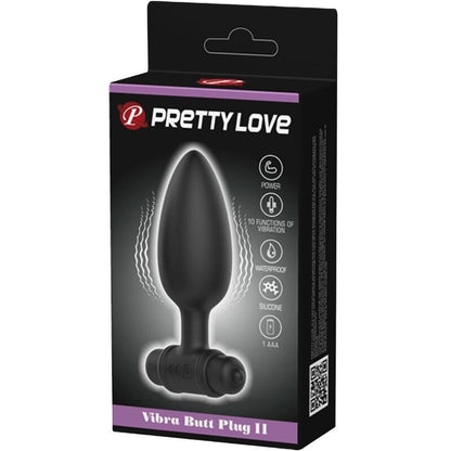 PRETTY LOVE PRETTY LOVE - VIBRA BUTT PLUG 2 PLUG ANAL 10 VIBRATIONS NOIR