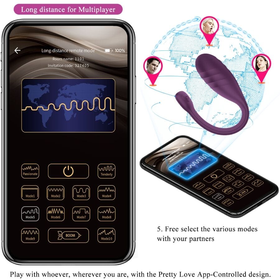 PRETTY LOVE SMART PRETTY LOVE - VIBROMASSEUR CONTRÔLÉ PAR APPLICATION LEVIATHAN VIOLET