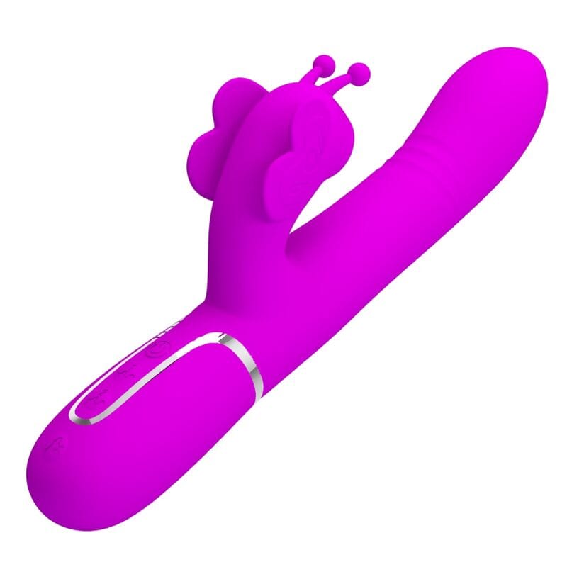 PRETTY LOVE FLIRTATION PRETTY LOVE - VIBROMASSEUR RABBIT MULTIFONCTION 4 EN 1 PAPILLON FUCHSIA