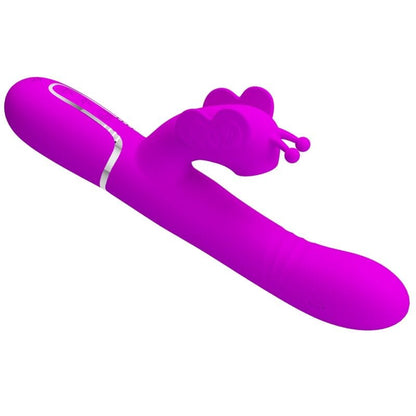 PRETTY LOVE FLIRTATION PRETTY LOVE - VIBROMASSEUR RABBIT MULTIFONCTION 4 EN 1 PAPILLON FUCHSIA