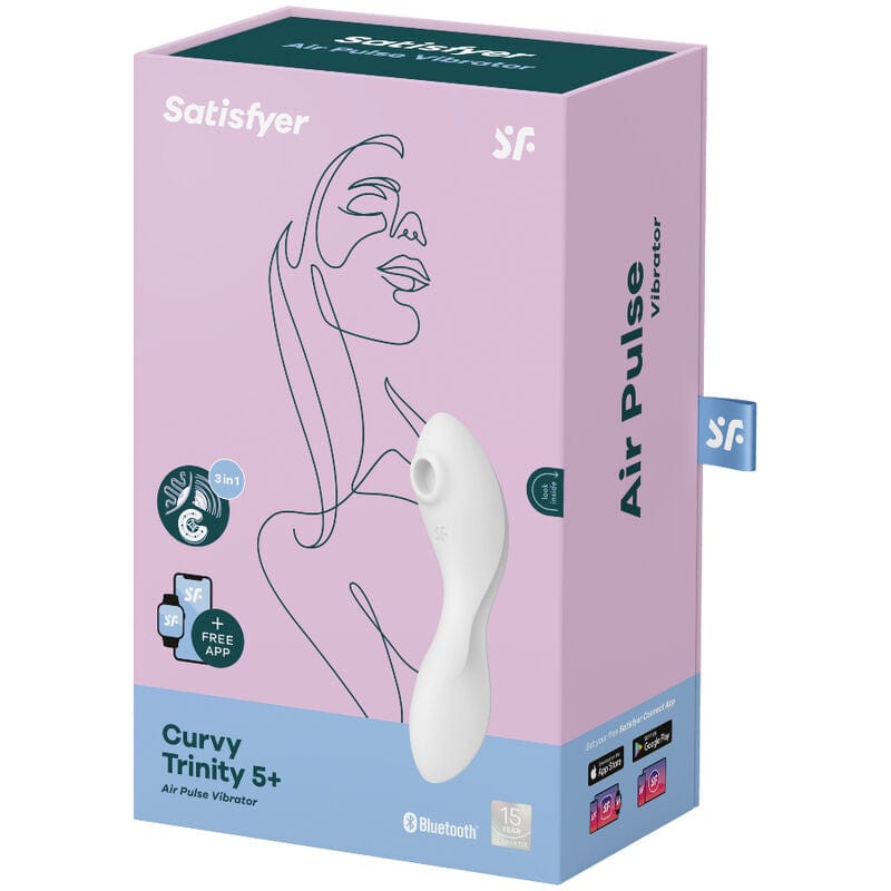 SATISFYER CONNECT Blanc SATISFYER - APPLICATION STIMULATEUR CLITORIDIEN CURVY TRINITY 5 BLANC
