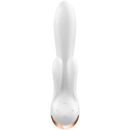 SATISFYER CONNECT BLANC SATISFYER - APPLICATION VIBROMASSEUR RABBIT DOUBLE FLEX BLANC