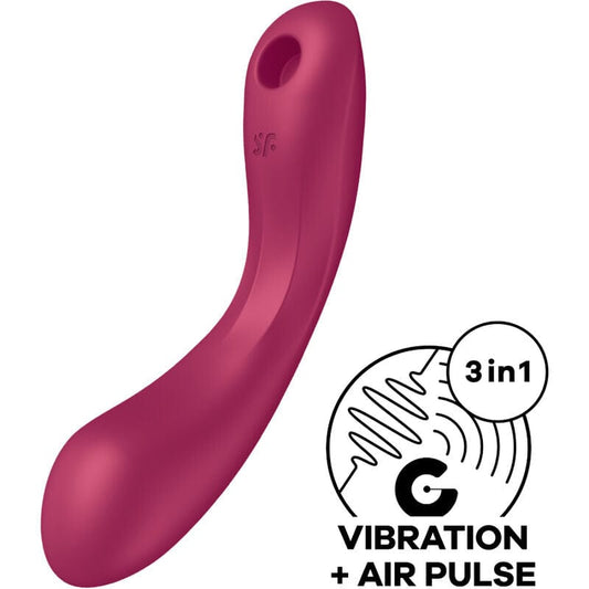 SATISFYER AIR PULSE SATISFYER - CURVE TRINITY 1 AIR PULSE VIBRATION ROUGE