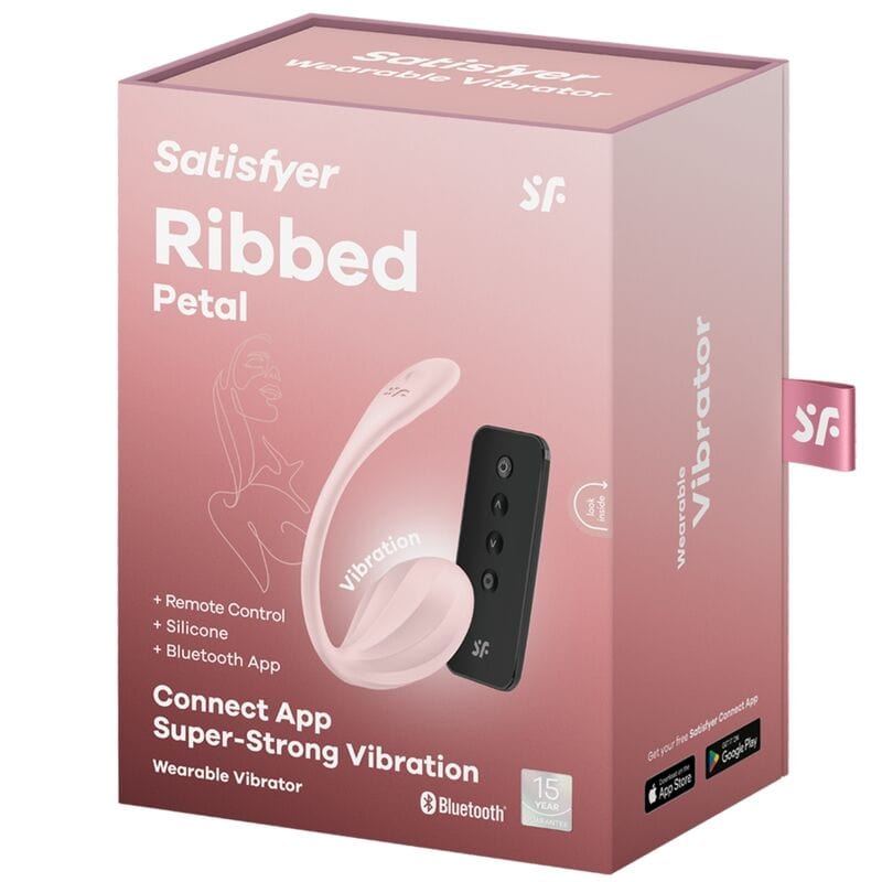 SATISFYER PARTNER SATISFYER - RIBBED PETAL STIMULATEUR À DISTANCE G POINT ROSE APPLICATION GRATUITE
