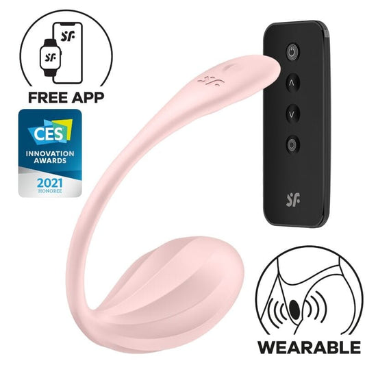 SATISFYER PARTNER SATISFYER - RIBBED PETAL STIMULATEUR À DISTANCE G POINT ROSE APPLICATION GRATUITE