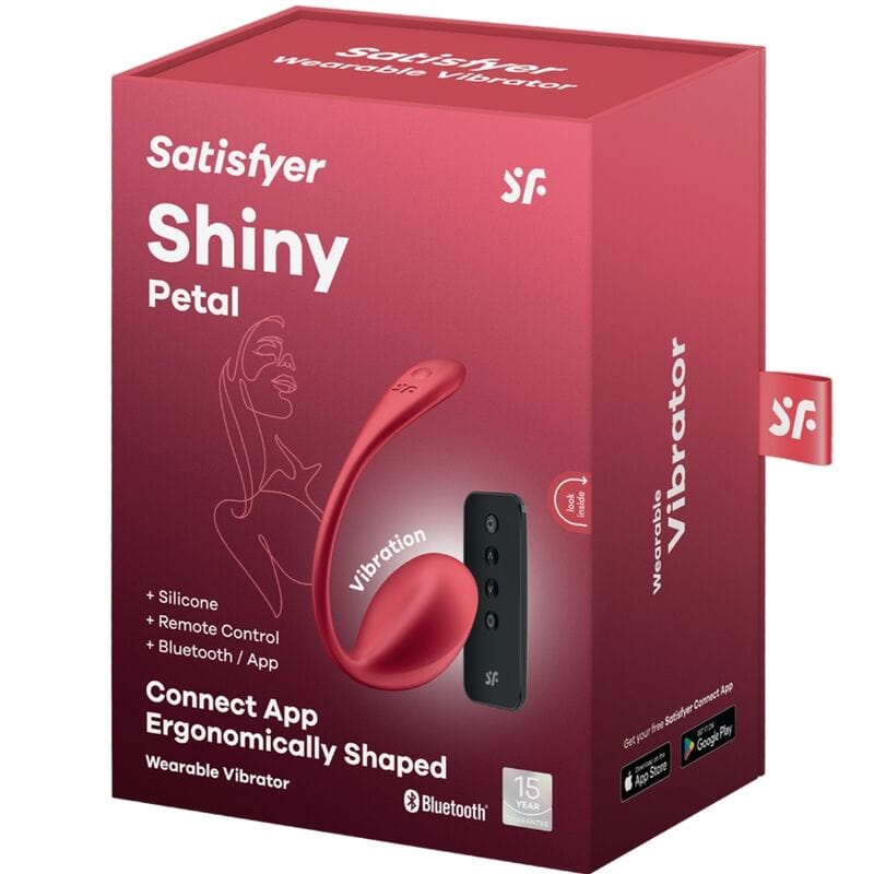 SATISFYER PARTNER SATISFYER - SHINY PETAL STIMULATEUR À TÉLÉCOMMANDE À DISTANCE G POINT ROUGE APPLICATION GRATUITE
