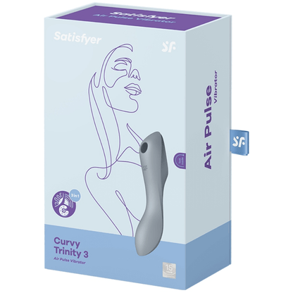 SATISFYER AIR PULSE SATISFYER - STIMULATEUR ET VIBRATEUR CURVY TRINITY 3 GRIS
