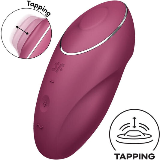 SATISFYER LAYONS SATISFYER - TAP & CLIMAX 1 STIMULATEUR CLITORIDIEN LAY-ON ROUGE