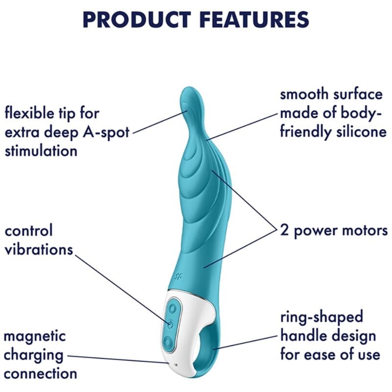 SATISFYER VIBRATOR SATISFYER - VIBROMASSEUR AMAZING 2 ASPOT TURQUOISE