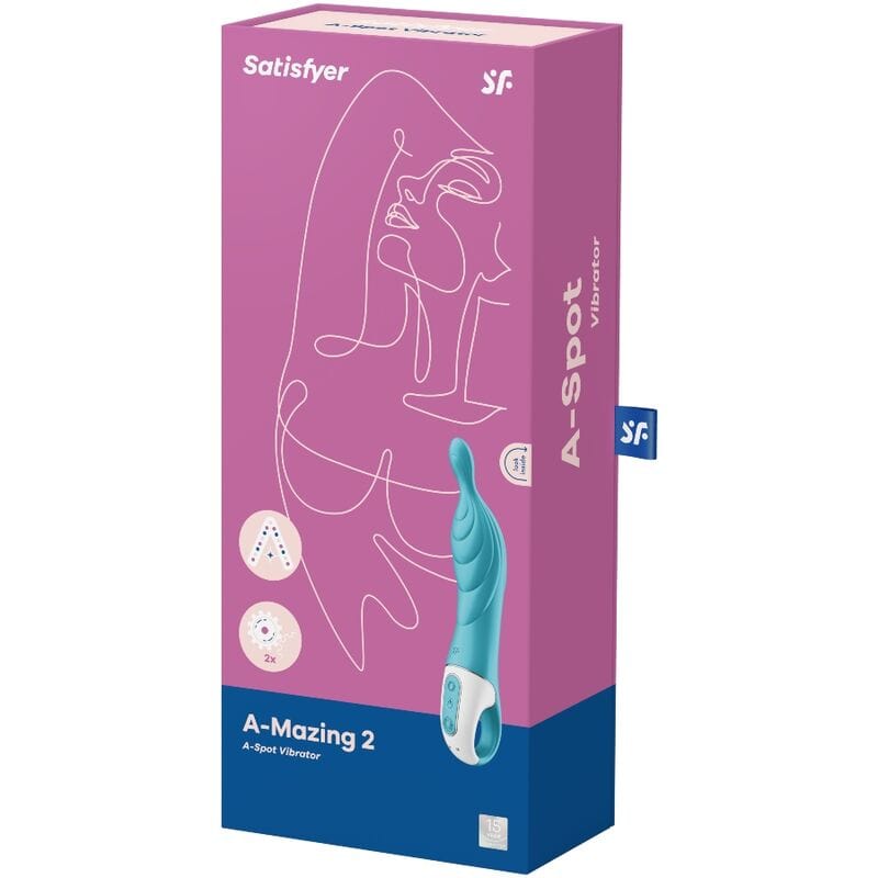 SATISFYER VIBRATOR SATISFYER - VIBROMASSEUR AMAZING 2 ASPOT TURQUOISE