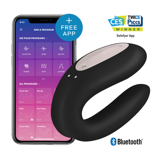 SATISFYER CONNECT SATISFYER - VIBROMASSEUR APPLICATION DOUBLE JOY CON NOIR