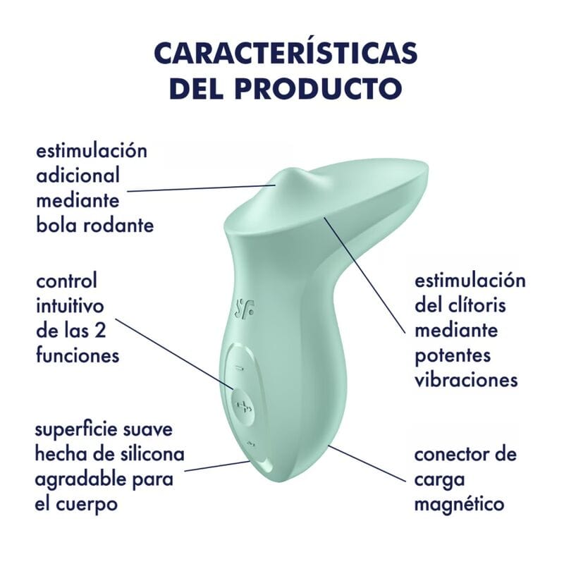 SATISFYER VIBRATOR SATISFYER - VIBROMASSEUR EXCITERRR À POSER SUR LE CLITORIS MENTHE