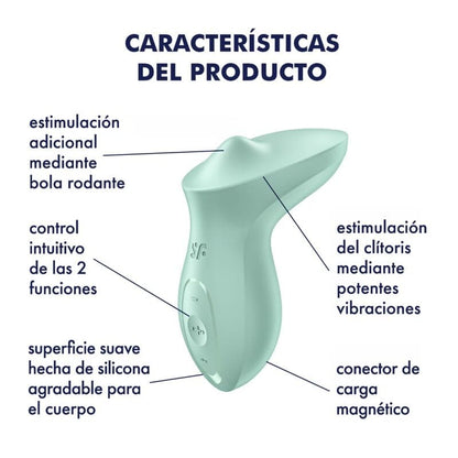 SATISFYER VIBRATOR SATISFYER - VIBROMASSEUR EXCITERRR À POSER SUR LE CLITORIS MENTHE