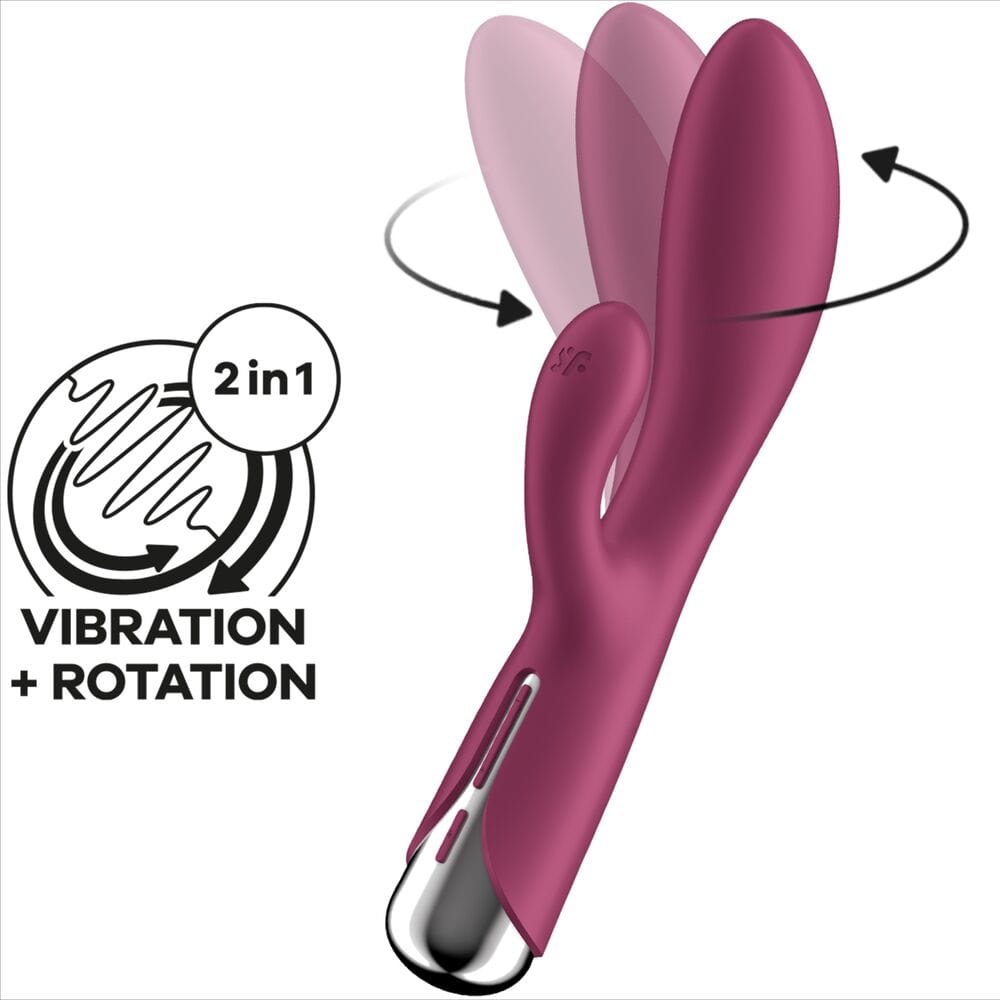 SATISFYER VIBRATOR SATISFYER - VIBROMASSEUR RABBIT 1 CLITORIS ET STIMULATION DU POINT G ROUGE