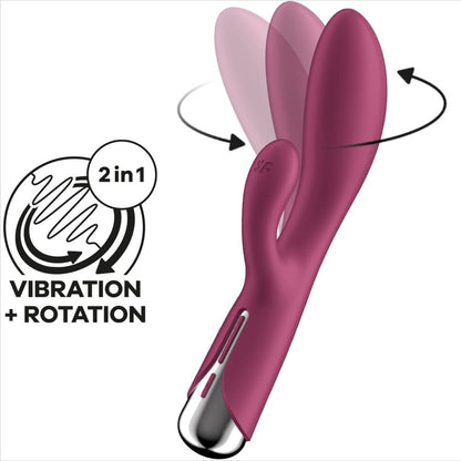 SATISFYER VIBRATOR SATISFYER - VIBROMASSEUR RABBIT 1 CLITORIS ET STIMULATION DU POINT G ROUGE
