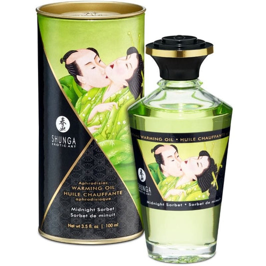 SHUNGA OILS SHUNGA - HUILE DE MASSAGE À EFFET CHALEUR SAVEUR SORBT DE MINUIT 100 ML