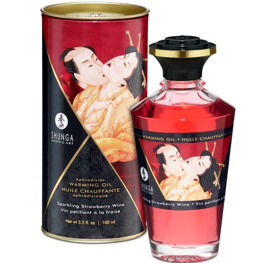 SHUNGA OILS SHUNGA - HUILE DE MASSAGE EFFET CHALEUR FRAISES ET CAVA 100 ML