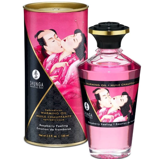 SHUNGA OILS SHUNGA - HUILE DE MASSAGE EFFET THERMIQUE SAVEUR INTENSE DE FRAMBOISE 100 ML